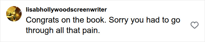 A comment congratulating Joe Manganiello on his book and empathizing with his pain from mystery illness.