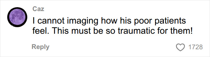 Comment about patients' trauma from surgeon's actions Comment about patients' trauma from surgeon's actions