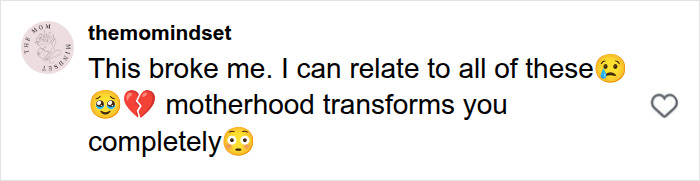 A social media post on motherhood transformations, related to a psychologist asking dads what wives stopped doing.
