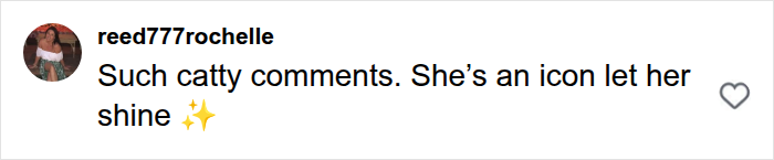 Screenshot of a social media comment defending Madonna's Paris Fashion Week wardrobe malfunction.