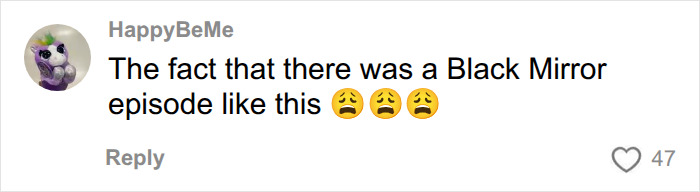 Comment referencing Black Mirror episode related to amputations Comment referencing Black Mirror episode related to amputations