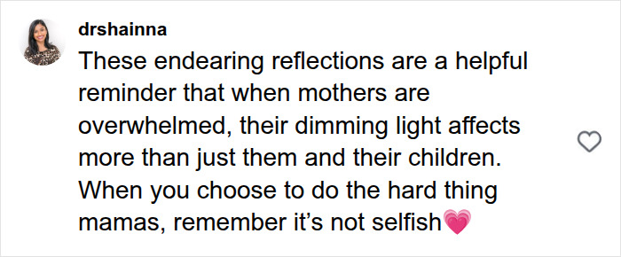 Social media comment about wives and mothers, discussing struggles after having kids.