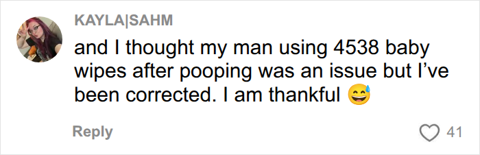 Comment on boyfriend using baby wipes after pooping Comment on boyfriend using baby wipes after pooping
