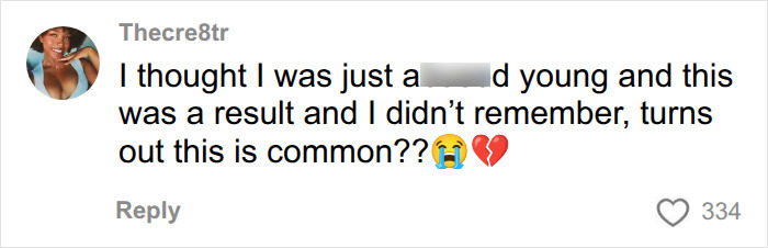 A comment expressing surprise that the sadness trigger syndrome is common among women.