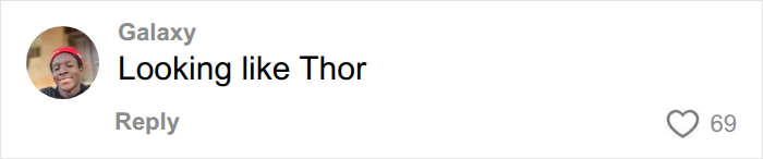 A social media comment from Galaxy stating the Norwegian soccer star's hair is Looking like Thor. A social media comment from Galaxy stating the Norwegian soccer star's hair is Looking like Thor.