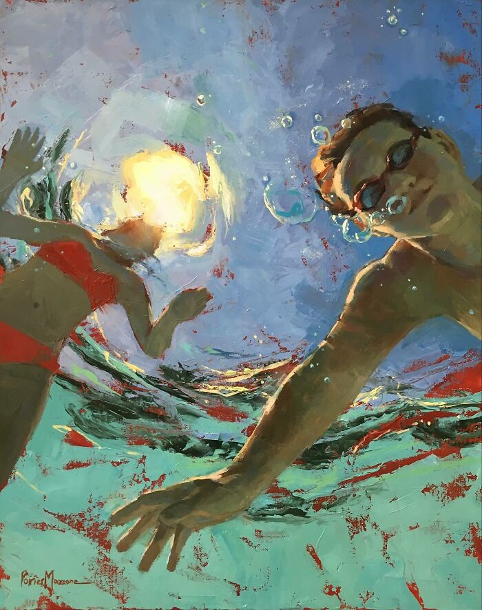 Mesmerizing Water Sunlight Oil Paintings Michele Poirier Mozzone