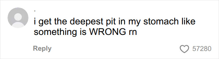 Screenshot of a comment from a woman describing the stomach pit feeling due to sadness trigger syndrome.