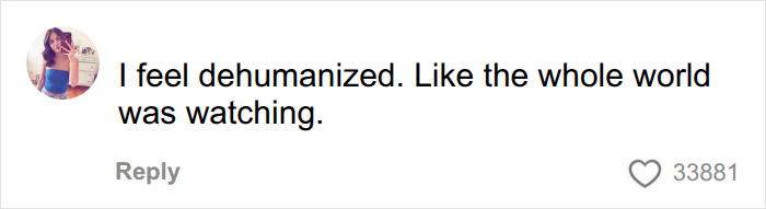 A social media comment from a woman expressing feeling dehumanized by the sadness trigger.
