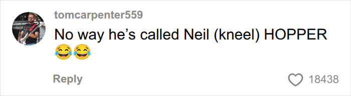 Comment joking about surgeon named Neil Hopper in amputation story Comment joking about surgeon named Neil Hopper in amputation story