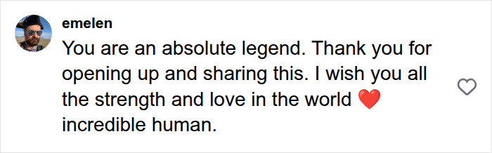 A comment praising Joe Manganiello for sharing his story about a mystery illness and brutal side effects.