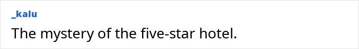 Social media comment about mystery at five-star hotel Social media comment about mystery at five-star hotel