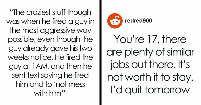17YO Suspects Boss Is Going Insane, Feels Unsafe After He Sends Threatening Text To Everyone