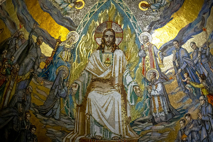 A detailed mosaic depicting Jesus, illustrating the impact of ancient Roman writings and historical evidence on his depiction. A detailed mosaic depicting Jesus, illustrating the impact of ancient Roman writings and historical evidence on his depiction.