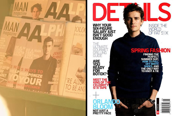 Orlando Bloom on a magazine cover, featured in Katy Perry's horrifying new video.