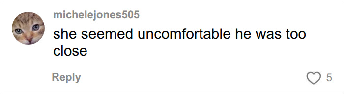 A social media comment from michelejones505 about Kristen Stewart feeling uncomfortable with invading personal space.