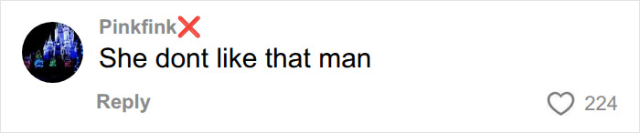 A social media comment from Pinkfink implying Kristen Stewart dislikes the man invading her personal space.
