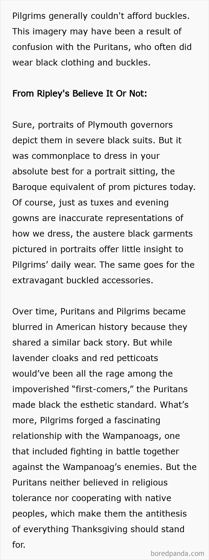 Pilgrim clothing myths debunked with insights from Ripley's Believe It Or Not