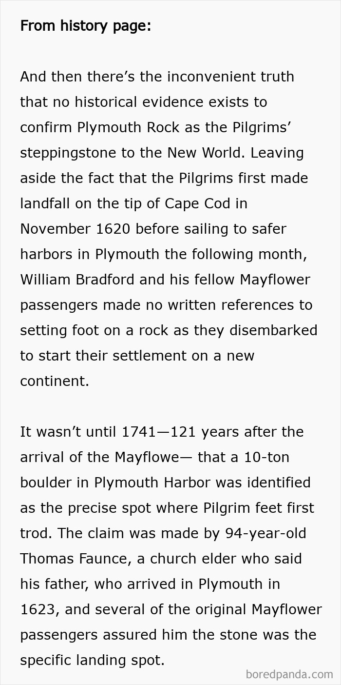 Historical evidence lacking for Plymouth Rock as Pilgrims landing site