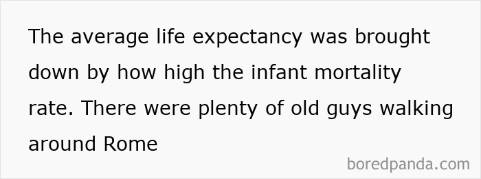 Life expectancy myth and infant mortality in ancient Rome