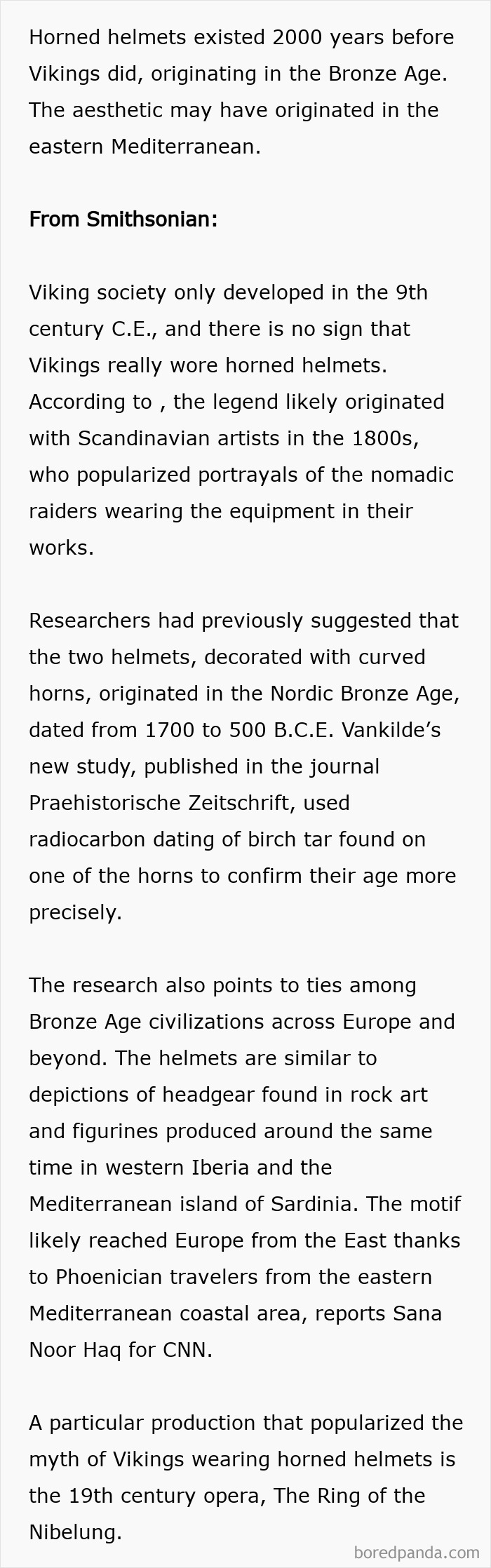 Horned helmets predate Vikings and likely originated in the Bronze Age Mediterranean