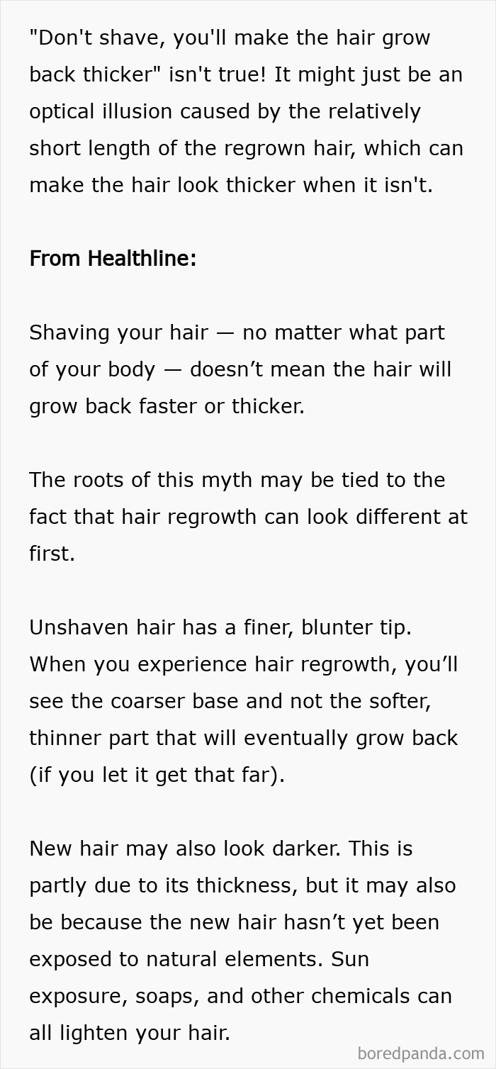 Myth of hair regrowth being thicker after shaving explained