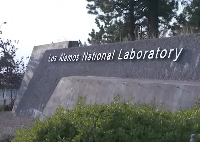 Los Alamos National Laboratory entrance sign outdoors Los Alamos National Laboratory entrance sign outdoors