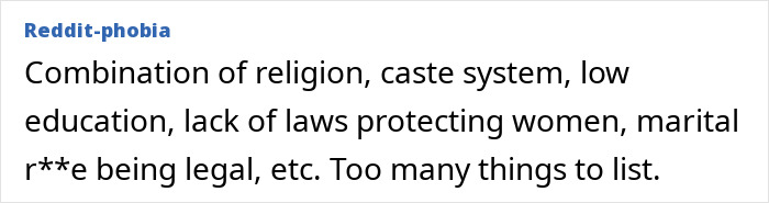 Explanation listing factors behind gender violence in India