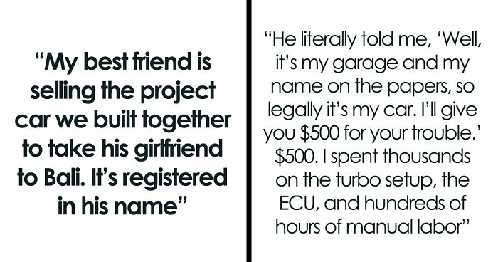 Guy Gets Betrayed By Friend After Putting His Heart And Soul To A Project Car They Were Working On Together