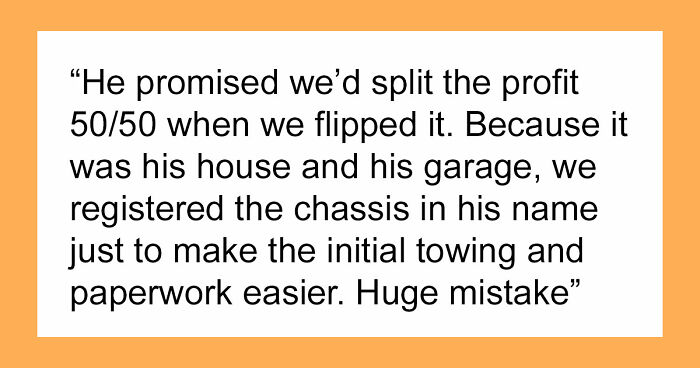 Guy Gets Betrayed By Friend After Putting His Heart And Soul To A Project Car They Were Working On Together
