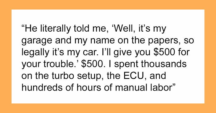 Guy Gets Betrayed By Friend After Putting His Heart And Soul To A Project Car They Were Working On Together