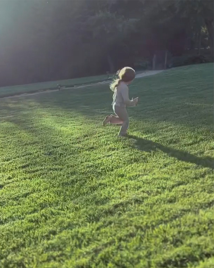 Child running on green grass in outdoor setting, Meghan Markle kids concern