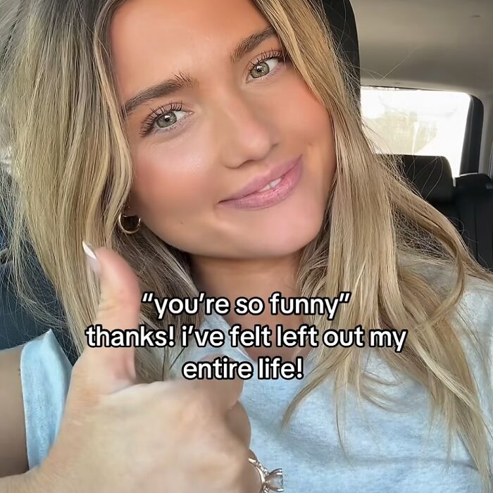 Meme showing cheerfully pessimistic reaction to being called funny after feeling left out