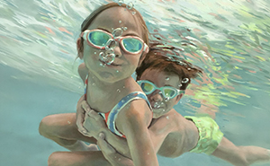 43 Stunning Underwater Oil Paintings By This Artist That Transform Swimmers Into Living Light
