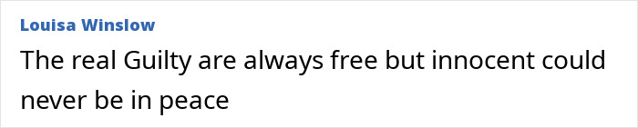 Comment stating real guilty are free while innocent cannot be at peace in Michael Jackson case