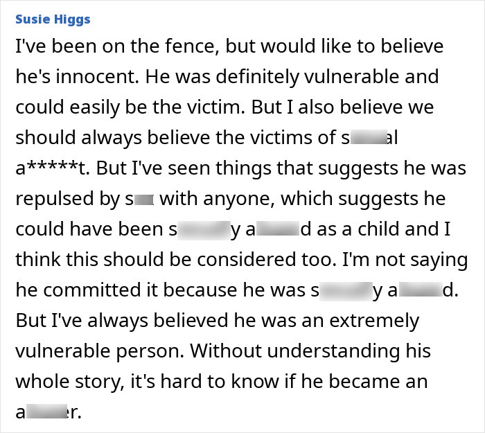 Detailed comment discussing vulnerability and victimhood in Michael Jackson insider allegations