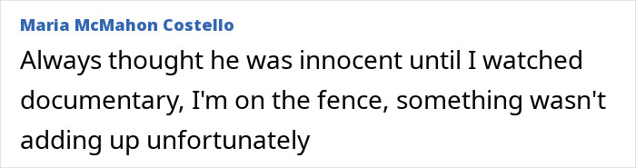 Comment expressing doubt and suspicion after watching documentary on Michael Jackson insider story
