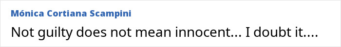 Comment expressing doubt about Michael Jackson's innocence in Neverland bag case