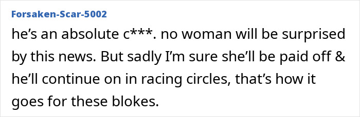 Comment criticizing racing driver in Michael Schumacher's trial Comment criticizing racing driver in Michael Schumacher's trial