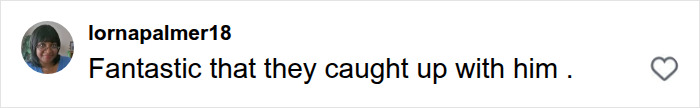 A social media comment expressing satisfaction about the arrest of the millionaire connected to the UK royals. A social media comment expressing satisfaction about the arrest of the millionaire connected to the UK royals.
