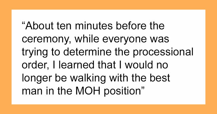 Woman Takes Her MOH Responsibilities Seriously, Bride Makes Her Regret It