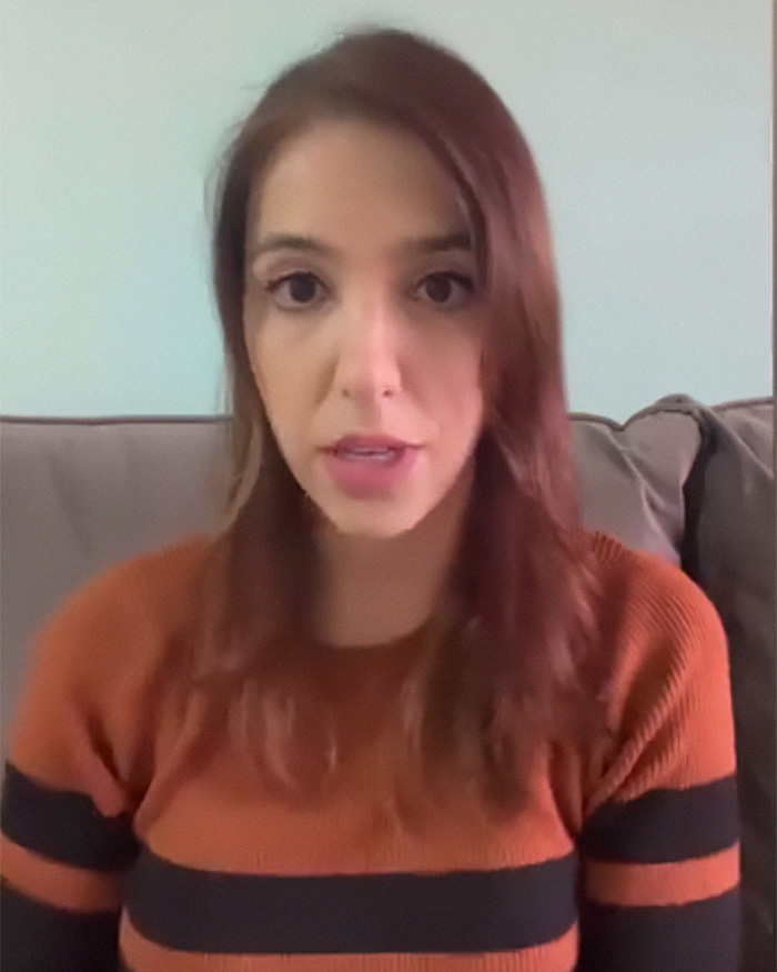 A mom speaks directly to the camera, after hiding an audio recorder in her son's backpack due to changed behavior.