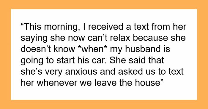 Neighbor Blames Couple’s Car For Her Anxiety, Expects Personal Alerts Whenever They Head Out