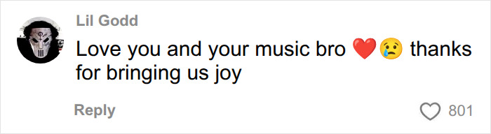 Comment expressing love and gratitude for Oliver Tree's music before tragedy in Brazil Comment expressing love and gratitude for Oliver Tree's music before tragedy in Brazil