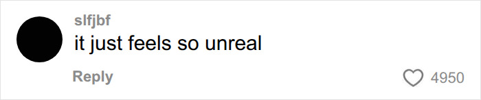 User comment expressing disbelief about event User comment expressing disbelief about event