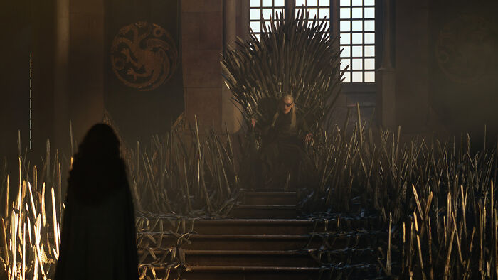 House of the Dragon season 3 premiere: A character sits on the Iron Throne while another stands before them, sparking boycott threats. House of the Dragon season 3 premiere: A character sits on the Iron Throne while another stands before them, sparking boycott threats.