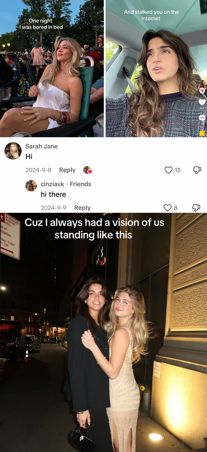 Collage of images showing cute love stories of women trusting intuition, with a woman relaxing and two women hugging.