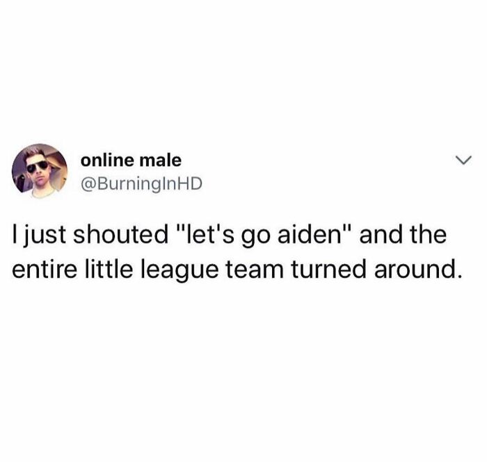 Tweet parenting meme about shouting a name and getting attention from little league team