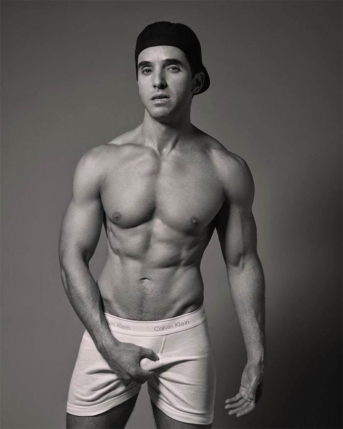 Paul W. Downs recreating Calvin Klein underwear ad in black and white Paul W. Downs recreating Calvin Klein underwear ad in black and white