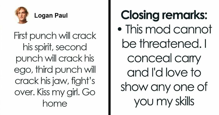 33 Posts Of People Acting Tough, Aggressive And Strong But They’re Actually Just Cringe (New Pics)