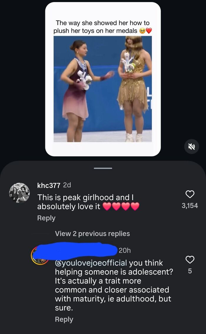 An iconic self-burn from a social media comment about maturity and helping others, sparking debate.